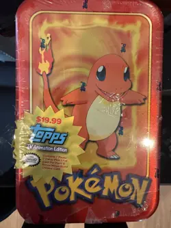 TOPPS TV ANIMATION EDITION CHARMANDER POKEMON GAME - 1999 Factory Sealed (worn) - Image 1