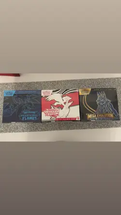 Pokemon Phantasmal Flames, White Flare & Mega Evolution Elite Trainer (3 Boxes) - Image 1