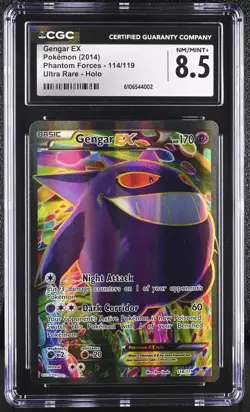 2014 POKEMON XY PHANTOM FORCES GENGAR EX #114/119 FA ULTRA RARE HOLO CGC 8.5 B - Image 1