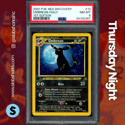 2001 POKEMON NEO DISCOVERY 1ST EDITION #13/75 UMBREON HOLO PSA 8 - Image 1