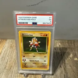 1999 Pokemon Base Set Hitmonchan-Holo #7 PSA 5 - Image 1