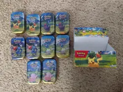 Pokemon Ascended Heroes Mini Tin Display 10 Sealed Booster Tins Open Display - Image 3