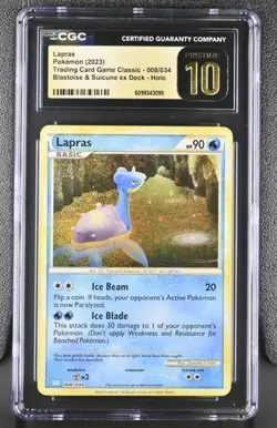 Lapras *CGC PRISTINE 10* Holo *Classic Collection* #8 * Pokemon - Image 1