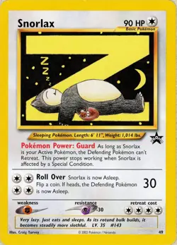 Pokemon Single: Snorlax #49 WOTC League Promo (2002) LP - Image 1
