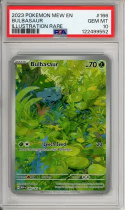 Pokemon Graded: Bulbasaur 166/165 Scarlet & Violet 151 (2023) IR Holo PSA 10 - Image 1