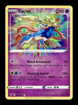 [NM] Zacian Amazing Rare English Vivid Voltage 082/185 Pokemon B - Image 1