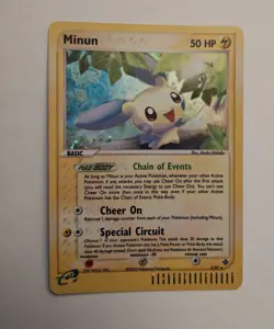 Pokemon Minun Reverse Holo card 7/97 Lightly Played condition see pics (2003) - Image 1