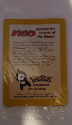 SEALED Entei 34 Black Star Movie Promo Reverse Holo Pokemon Card - Image 1