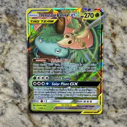Pokemon Venusaur and Snivy GX Card 1/236 Tag Team Cosmic Eclipse NM Condition 🌟 - Image 2
