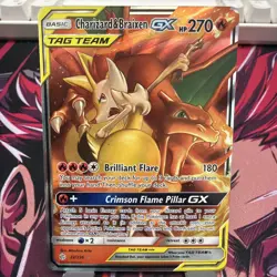 Pokemon TCG Charizard & Braixen GX Holo Card 22/236 Sm-Cosmic Eclipse - Image 1