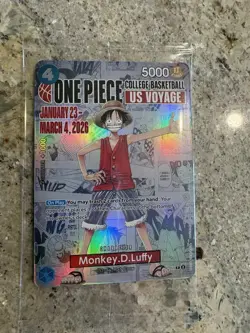 Bandai Namco One Piece Card Game US Voyage Monkey D. Luffy Promo Holo - Image 1