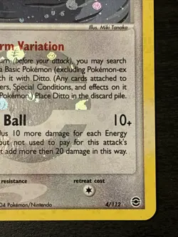 Ditto Reverse Holo Rare 4/112 FireRed & LeafGreen Reverse Holo Pokemon Card Nm - Image 4