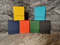 FLIP TOP MAGNETIC DECK BOX 100+ SLEEVED CARDS GENTLY USED LOT OF 6 MULTICOLOR - Image 1