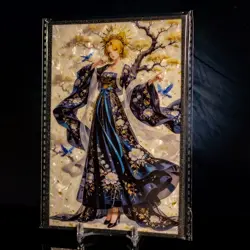 Temari Nara Waifu Trading Card A6 Oversized Black Glitter Frame Naruto Dress - Image 2