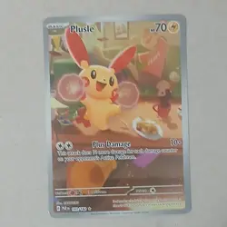 Pokemon Plusle Illustration Rare Holo SV04: Paradox Rift 193/182 TCG Card - Image 1