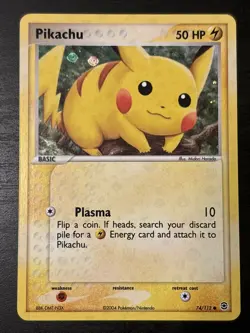 Pikachu 74/112 EX FireRed & LeafGreen Pokemon Card Reverse Holo Foil Rare Nm - Image 1