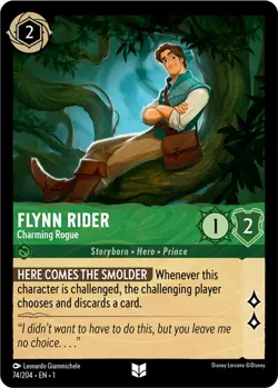 74/204 EN | Flynn Rider Charming Rogue | Disney Lorcana common card (2023) - Image 1