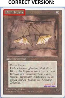 Ornithopter German Mtg MISPRINT Wrong name - Image 3