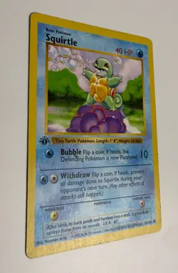 1999 WOTC POKEMON BASE SET SHADOWLESS 1ST EDITION SQUIRTLE 63/102 COMMON MP B - Image 5