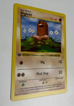 1999 WOTC POKEMON BASE SET SHADOWLESS 1ST EDITION DIGLETT 47/102 COMMON NM B - Image 4
