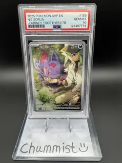 2025 POKEMON SVP JOURNEY TOGETHER ETB PROMO #189 N'S ZORUA PSA 10 - Image 1