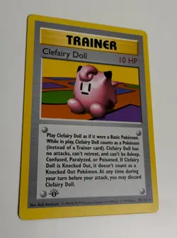 1999 WOTC POKEMON BASE SET SHADOWLESS 1ST EDITION CLEFAIRY DOLL 70/102 RARE NM B - Image 4