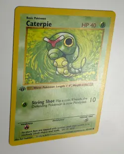 1999 WOTC POKEMON BASE SET SHADOWLESS 1ST EDITION CATERPIE 45/102 COMMON NM B - Image 5