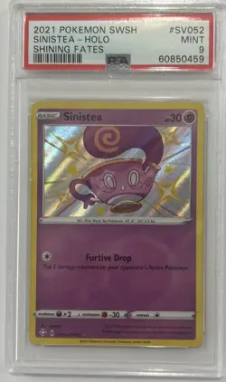 Pokemon 2021 SWSH Shining Fates Sinistea Shiny Vault Foil SV052/SV122 PSA 9 - Image 1