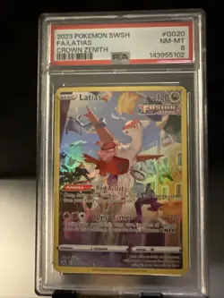 2023 POKEMON SWORD & SHIELD CROWN ZENITH #GG20 FULL ART/LATIAS PSA 8 - Image 2
