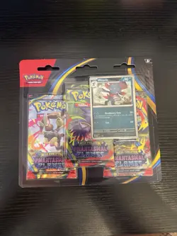 Phantasmal Flames 3 Pack Blister New Sealed Pokemon TCG - Weaville - Image 1