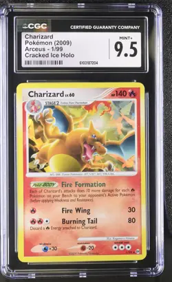 2009 POKEMON PLATINUM ARCEUS CHARIZARD #1/99 CRACKED ICE CGC 9.5 SINGLE HIGHEST - Image 1