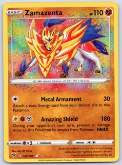 Zamazenta 102/185 (NM) - SWSH04: Vivid Voltage - Amazing Rare - Pokemon TCG - Image 1