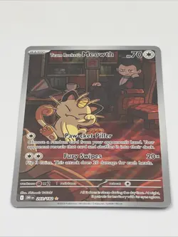 Team Rocket’s Meowth 203/182 Pokemon TCG: SV10 Destined Rivals Illustration Rare - Image 2