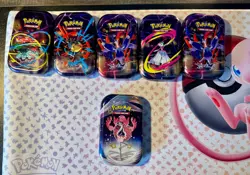 5X Pokemon Mega Evolutions EMPTY MINI TINS +FREE Bonus one - Image 1