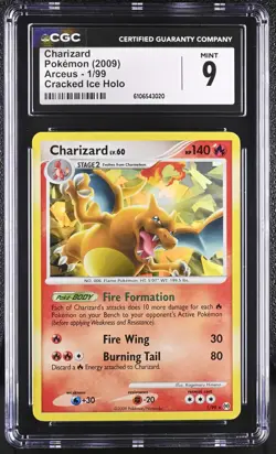 2009 POKEMON PLATINUM ARCEUS CHARIZARD #1/99 CRACKED ICE CGC 9 ONLY 1 HIGHER - Image 1