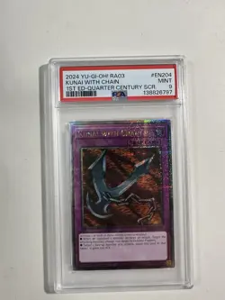 Yugioh Kunai With Chain PSA 9 1st Mint Quarter Century Rare RA03 - Image 1