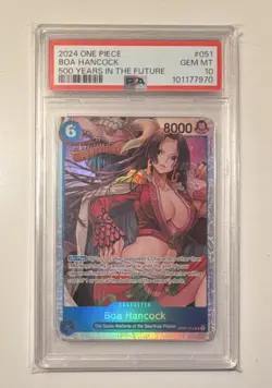Namco One Piece CCG Boa Hancock OP07-051 Full Art Foil Super Rare PSA 10 - Image 1