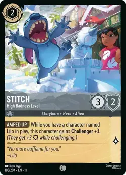 Stitch - High Badness Level 185/204 Winterspell Non-Foil Disney Lorcana - Image 1