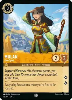 Mulan - Free Spirit 15/204 Rise of the Floodborn Non-Foil Disney Lorcana - Image 1
