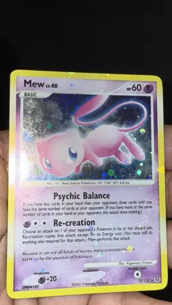 2007 Pokemon Secret Wonders Holo Bleed Error Mew Card #15/132 - Image 1