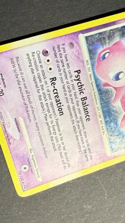 2007 Pokemon Secret Wonders Holo Bleed Error Mew Card #15/132 - Image 4