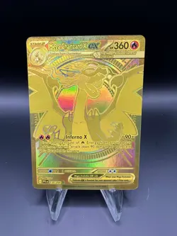 Mega Charizard X ex 130/094 Phantasmal Flames Gold Hyper Rare Pokemon Card - Image 1
