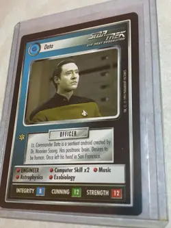 Star Trek CCG 1E Black Border 1994 DATA Rare Card NEVER PLAYED - Image 1