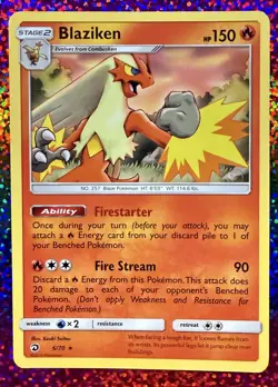 Pokemon Blaziken 6/70 Non-Holo Rare 2018 Sun & Moon Dragon Majesty TCG Card FS&H - Image 1