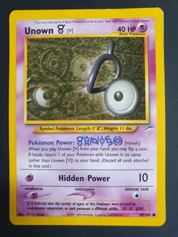 Unown [V] 89/105 - Neo Destiny Set - Pokemon Card - Excellent Condition - Image 1