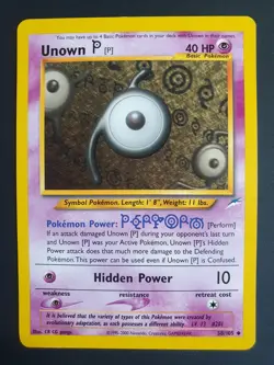 Unown [P] 58/105 - Neo Destiny Set - Pokemon Card - Excellent Condition - Image 1