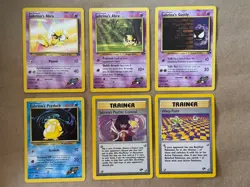 6 Gym Challenge Pokemon Cards Abra Gastly Psyduck Psychic Control Warp Point NM - Image 1