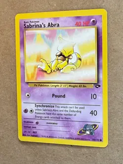 6 Gym Challenge Pokemon Cards Abra Gastly Psyduck Psychic Control Warp Point NM - Image 3
