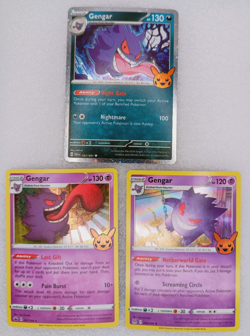 Gengar Trick or Trade Halloween Promo Pumpkin Stamped Pokemon 3 Card LOT - Image 1
