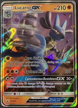 Lucario GX SM100 Sm Holo Black Star Promo - Pokemon Card - Image 1